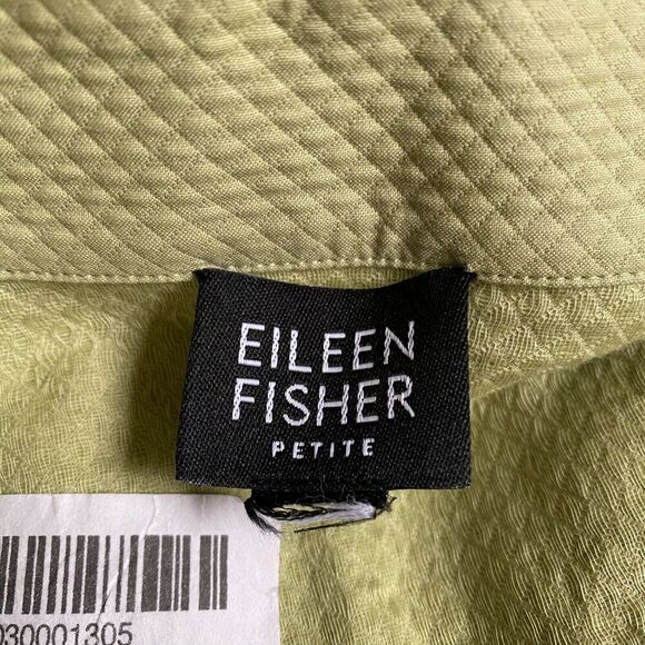 Eileen Fisher Blazer Petite Medium Women's Chic Green Elegant Jacket Beautiful - Picture 5 of 6
